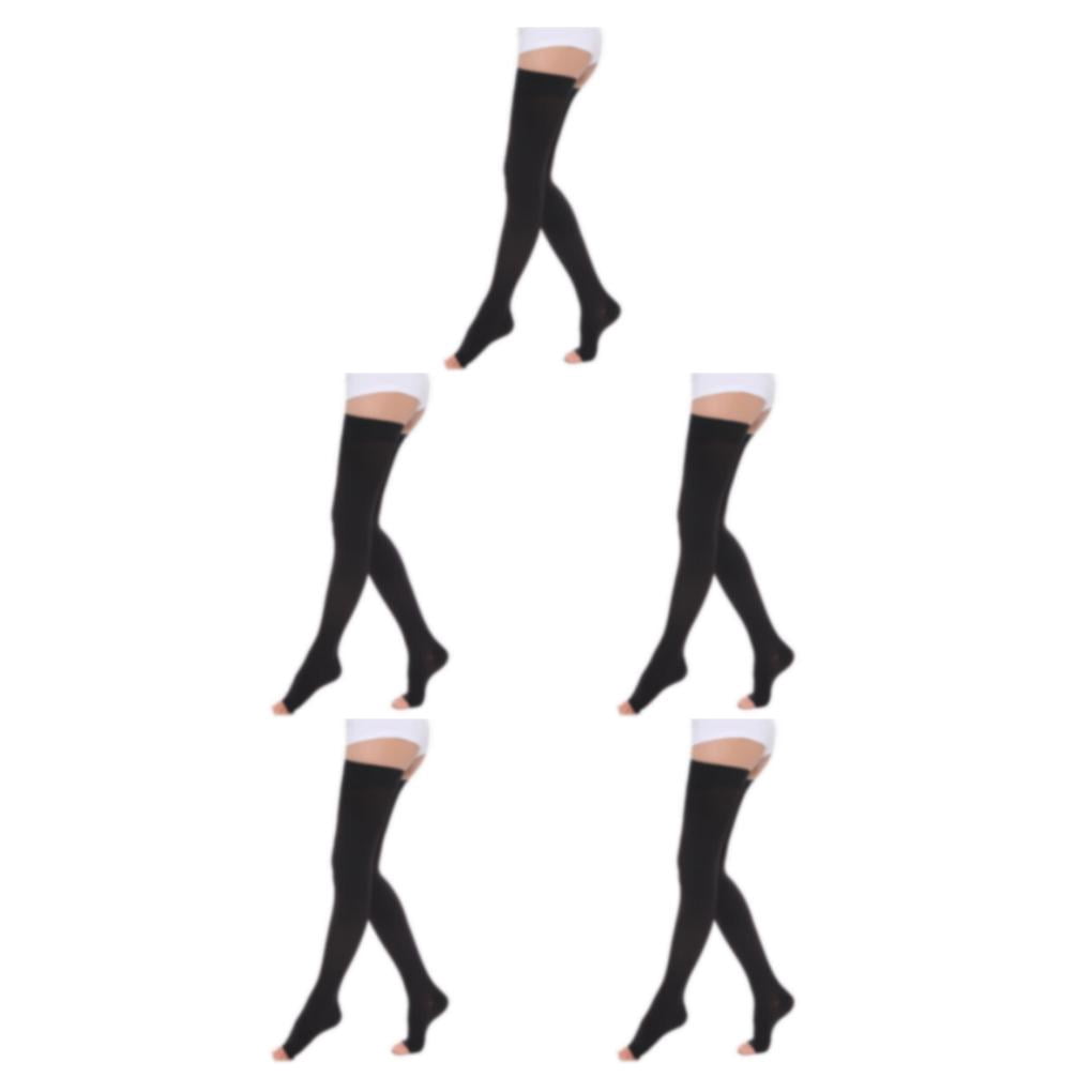 Baohd Bas de Compression Doux et Extensibles à la Mode et Confortables à Bout Ouvert - Noir m Ensemble de 5