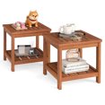 thumbnail image 1 of Gymax 2 Pcs Table d'Appoint Adirondack à 2 Niveaux avec Plateau à Lattes et Tablette de Rangement pour Jardin, 1 of 10