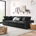 thumbnail image 1 of Modway Commix 3 Piece Down Filled Overstuffed Sectional Sofa Set in Black, 1 of 10