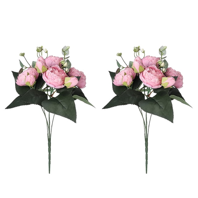 Youkk 2pcs Easy To Clean – Realistic Appearance – Artificial Flowers For Wedding pink 1Set