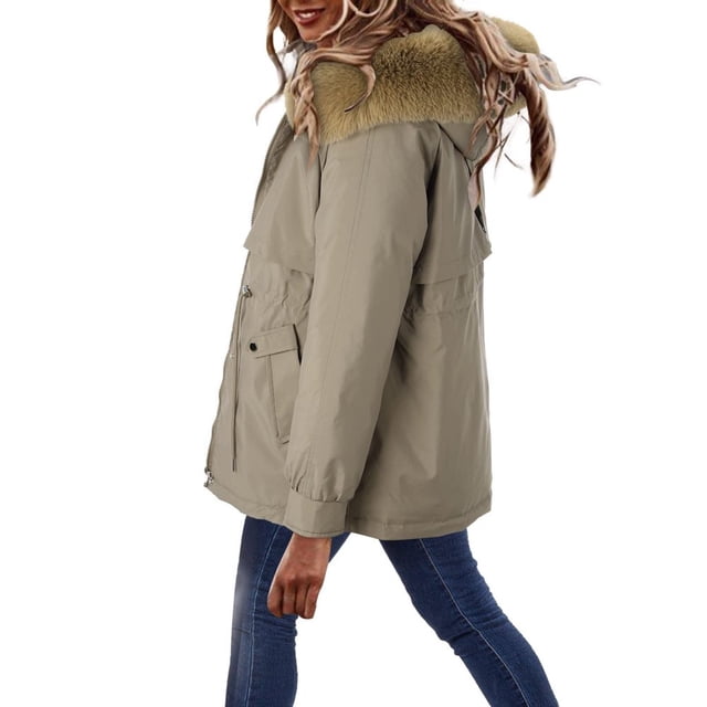 MASRIN Running Jacket Womens Basic Hoodie Jackets Solid Color Zip Up Hooded Coats with Pockets Plus Size Loose Outwear Sweatshirts Sweater Stone