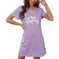 thumbnail image 4 of Amzcrzy Pyjamas pour Femmes Mode Imprimé Cœur Valentines Day Robe Décontractée Confortable à Manches Courtes Chemises de Nuit pour Femmes Valentines Day Cadeaux, 4 of 5