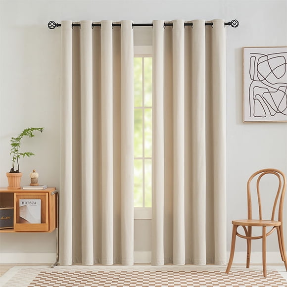 Innerwin Curtains Energy Efficient Window Curtain UV Protection Blackout Privacy Drapes Thermal Insulated Modern Panel Luxury Beige 52 x 96 inch