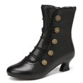 thumbnail image 4 of Kcodviy Bottes en Cuir Mi-Mollet pour Femmes Automne et Hiver 6 Mollet Bottes pour Femmes Bottes pour Femmes Bottes d'Hiver pour Femmes Bottes Largeur Grand pour Femmes avec Talon Bottes pour Femmes, 4 of 5