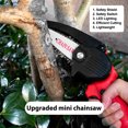 thumbnail image 3 of Upgrade Mini Chain Saw 4 Inch Cordless Electric ChainSaw with LED Illuminator Protective Bezel One Hand Chain Saw Pruning Shear Chain Saw, 3 of 9