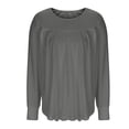 thumbnail image 4 of Yuyuzo Chemises à Manches Longues pour Femmes Col Rond Décontracté Tunique Couleur Unie Hauts Amples Confortables, 4 of 7