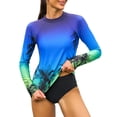 thumbnail image 4 of Charmo UPF 50+Swim Tops for Womens Long Sleeve Rashguard Printed Swim Shirts, 4 of 7