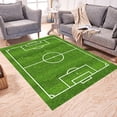 thumbnail image 4 of Football Carpet Interesting Sports Scene Design Anti-slip Printing Machine Washable Noise Reduction Playing Football Rectangle Artificial Turf Soccer Field Thickened Rug for Living E 80x1, 4 of 13