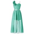 thumbnail image 4 of RUNQHUI Robe Princesse à Volants pour Enfants Filles Combinaison Robe en Tulle à Fleurs Broderie Robe en Mousseline Vert Menthe 6, 4 of 7
