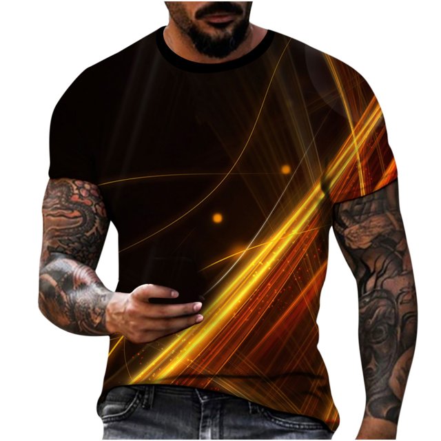 lcziwo T-Shirts Graphiques 3D pour Hommes, T-Shirt Graphique pour Hommes à Manches Courtes Col Rond T-Shirt d'Été Athlétique de Course Hauts Garçons Ados Haut de Jogging Extérieur