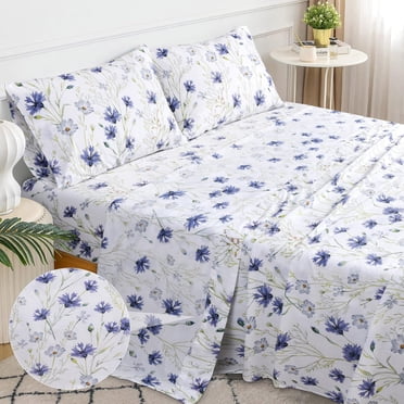 EnvioHome 100% Cotton Bed Sheets, 3 Piece - Cool & Crisp Cotton Percale Twin XL Bed Sheets - Lavender