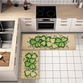 thumbnail image 4 of St Patricks Day Kitchen Decor Mats Set of 2, Non-Slip Absorbent Rug and Door Mats, Lucky Green Shamrock Clover Kitchen Floor Mat 17x29 and 17x47 Inch DM128, 4 of 6