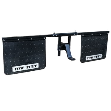Tow Tuff 18 x 24" Universal Hitch Mount Rubber Rear Guard Towing Mud Flaps