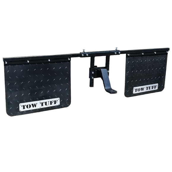Tow Tuff Volets Anti-Boue de Remorquage Universels en Caoutchouc 18 x 24 Pouces avec Support d'Attelage Arrière