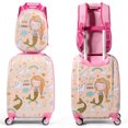 thumbnail image 3 of Gymax 2 PCS Kids Carry-on Luggage Set 12'' Backpack and 18'' Rolling Suitcase, 3 of 8