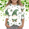 thumbnail image 2 of TZEWGL T-Shirts pour Enfants Imprimés Manches 3/4 Col Rond Haut Ample pour Filles Garçons Taille 6-7T, 2 of 5