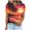 Multicolor3, variante sur Tnhcen T-Shirts à Col Rond Imprimés pour Femmes pour Vacances d'Été / Blouses Style Villégiature Décontracté P-3TG / Hauts de Vacances en Mélange Polyester Spandex