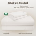 thumbnail image 4 of California Design Den Double Size Sheet Set - 600 Thread Count 100% Cotton Sateen, Soft & Breathable - True Ivory, 4 of 9