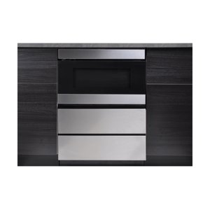 Sharp SKMD24U0ES 24" Stainless Steel Under-Counter Microwave Drawer Pedestal, Adjustable Feet, Push-to-Open Storage, Compatible with Sharp SMD2477AHC/ASC, SMD2489ESC, SMD2443JSC, SMD2479KSC