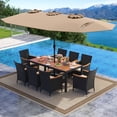 thumbnail image 4 of Costway 11 PCS Patio Wicker Dining Set with Double-Sided Outdoor Umbrella 8 Stackable Chairs, 4 of 9