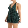 thumbnail image 2 of Femmes Paillettes Paillettes Couches Mini Robe Spaghetti Sangle Sparkle Dos Nu Robes, 2 of 5