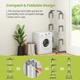 thumbnail image 4 of Patiojoy Foldable Clothes Drying Rack Oversized 4-Tier Collapsible Laundry Rack w/ 3 Retractable Trays Hanger Holders, 4 of 9