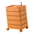 thumbnail image 2 of DOLITY Rolling Storage Cabinet 5 Tier Rotating Storage Cart for Kitchen Dorm Office Orange, 2 of 9