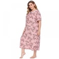 thumbnail image 4 of PENGXIANG Chemise de Nuit Femme Manches Courtes Imprimé Floral Robe de Nuit Décontractée Longue Grande Taille Printemps/été, 4 of 6