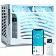 QinaQin 6000 BTU Window Air Conditioner, Energy Efficient Room AC with Remote or App Control for 250 Sq Ft