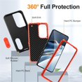 thumbnail image 4 of For Samsung Galaxy S26+ 5G 6.7" Phone Case with Built in Kickstand, Shockproof/Dustproof/Drop Proof Heavy Duty Military-Grade Rugged Protective Cover for Samsung Galaxy S26+ 5G,Black+Orange, 4 of 8