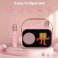thumbnail image 4 of JYX Karaoke Machine, Home Karaoke System with 15 Animated Dispaly Modes, Mini Portable Speaker with 2 Microphones, Pink, 4 of 13