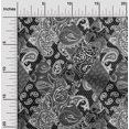thumbnail image 2 of oneOone Polyester Spandex Black Fabric Asian Paisley Craft Projects Decor Fabric Printed By The Yard 56 Inch Wide, 2 of 4