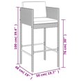 thumbnail image 4 of vidaXL 7 Piece Garden Bar Set with Cushions Black Poly Rattan, 4 of 4