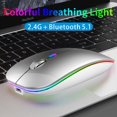 thumbnail image 4 of Wireless Bluetooth Mouse Rechargeable Silent Mouse Dual Mode (Bluetooth 5.1 + 2.4G) with Nano Receiver, 4 of 6