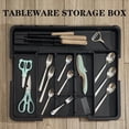 thumbnail image 4 of Expandable Kitchen Utensil Drawer Tray | Adjustable Silverware Organizer with Compartments | Kitchen Cutlery Storage Box for Forks, Knives, and Spoons | Home Drawer Organization Solution, 4 of 6