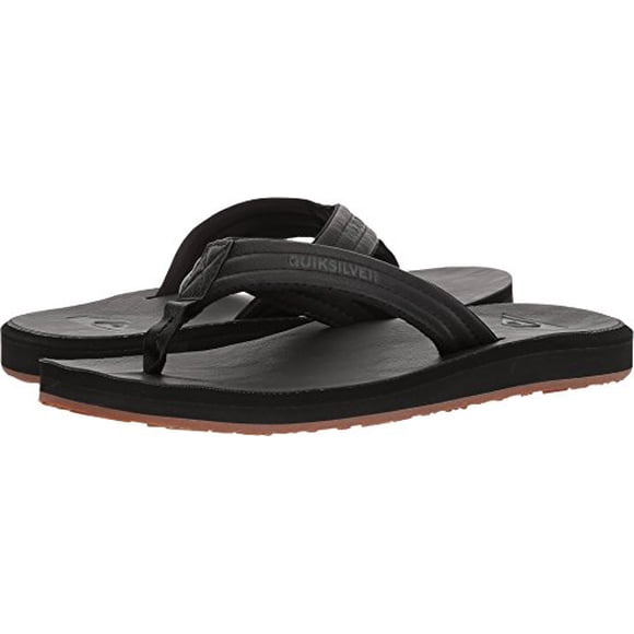 Quiksilver Men's Carver Nubuck Flip Flop Sandals Solid Black - AQYL100623-SBKM