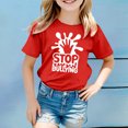 thumbnail image 2 of MEZZALL T-Shirt Imprimé Respirant Décontracté de Mode pour Filles, T-Shirts Graphiques, Hauts, Rouge, 12-13 Ans, 2 of 4