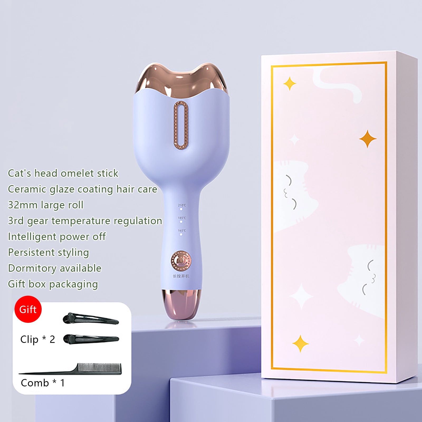 Hair Curling Iron Hair Curling Irons & Wands Lazy Easy Barrel Curling Iron Double tourmaline Ceramic Heating Barrel Crimping tool Hair Three Level Temperature Adjustment