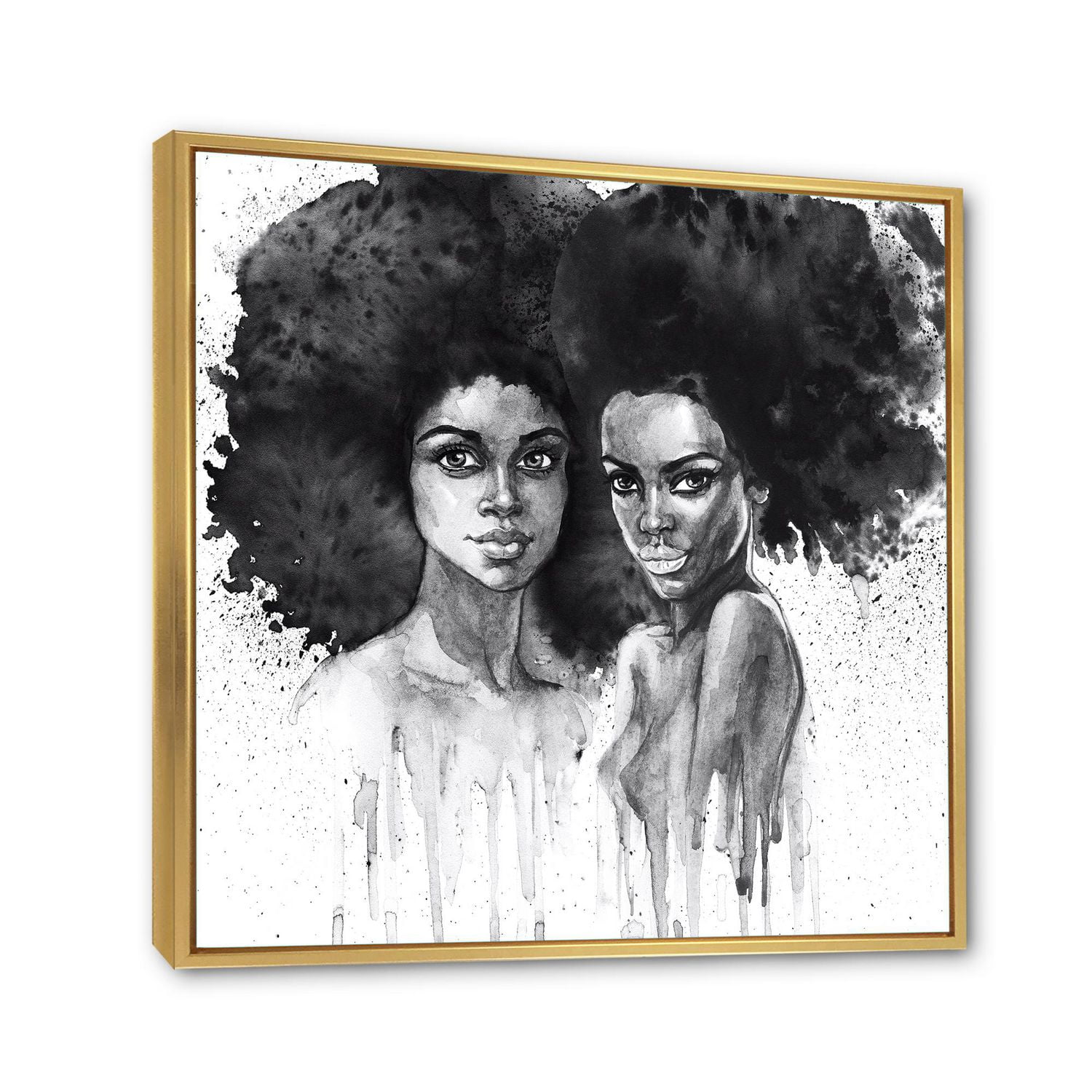 Designart Portrait de femme afro-américaine XI ART MURAL À CADRE FLOTTÉ