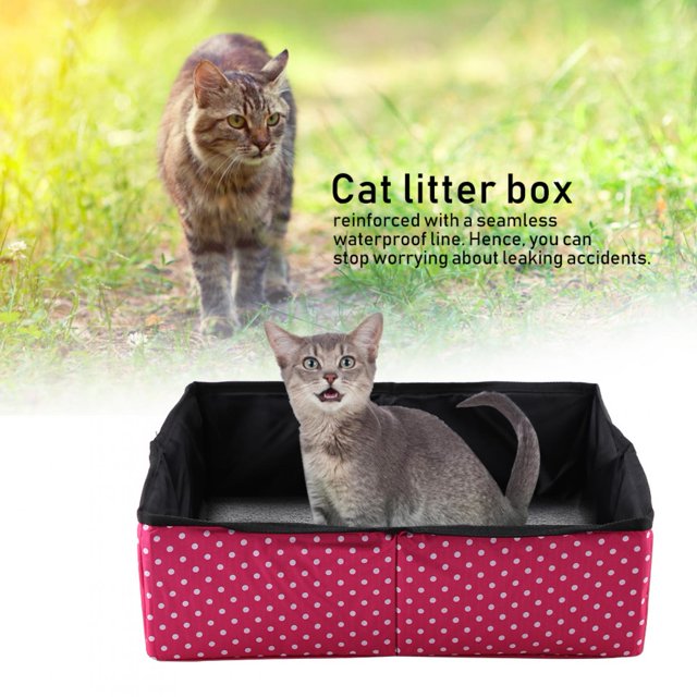 Catlitterbox,Cat Collapsible Litter Box Toilet Box Foldable Cat Litter Box Sturdy Construction