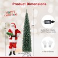 thumbnail image 2 of Gymax 9 ft Pre-Lit Artificial Christmas Tree Slim Pencil Xmas Tree Holiday Party Decor, 2 of 10