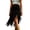 Black, variant on Fringe Midi Skirt for Women, High Waisted A-Line Asymmetrical Western Skirt, Faux Suede Leather Casual Date Night Skirt with Belt, Black & White for Choose, S-XXL