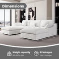 thumbnail image 3 of The Magic Home Canapé Sectionnel Modulaire en Lin en Forme de U à 5 Places, Blanc, 3 of 13