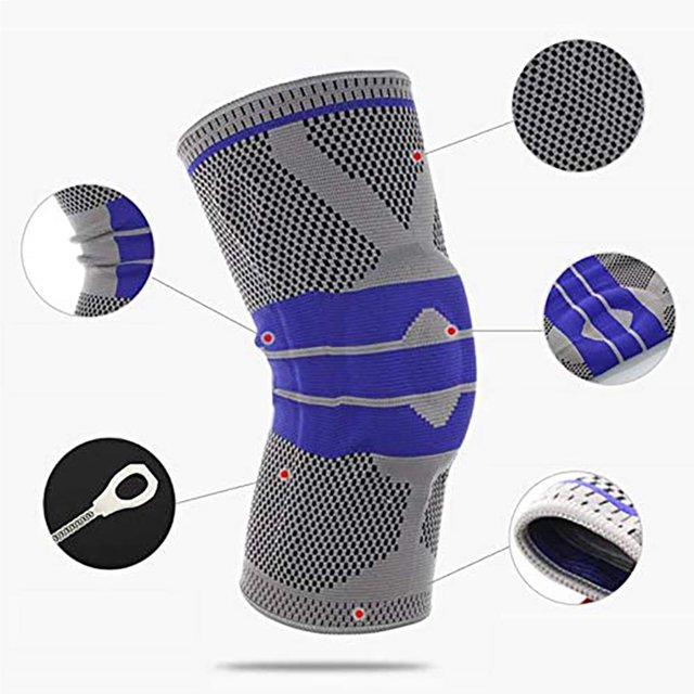 Langgg Genouillère Professionnelle Manchon de Compression avec Coussinets en Gel pour Rotule Genouillères à Ressort pour Course Randonnée Sports No.1