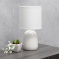 thumbnail image 2 of Simple Designs 10.04" Tall Traditional Ceramic Thimble Base Bedside Table Desk Lamp with Matching Fabric Shade for Home Decor, Nightstand, Bedroom, Living Room, Entryway, Office, Black, 2 of 9