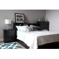 thumbnail image 3 of South Shore Vito Nightstand with Charging Station and Drawers for Adult, in Pure Black, 3 of 11