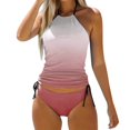 thumbnail image 1 of FhsagQ Ensembles de Maillots de Bain pour Femmes Justaucorps Maillots de Bain pour Femmes Tankini 2 Pcs Maillot de Bain Normal Dos Nu 2 Pcs Imprimé Réglable Couleur Imprimée Rembourré à Bretelles Maillots de Bain Vacances Tenue de Plage S, 1 of 4