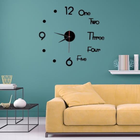 Kcavykas Ventes de Liquidation, Fête du Canada, Saison Ouverte Horloge Murale Silencieuse Sans Cadre Bricolage Autocollant Surface Miroir Décoration Maison Bureau