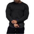 thumbnail image 1 of Pompotops T-shirt à Manches Longues en Coton Extensible pour Hommes Automne Sports Course Grande Taille en Solde, 1 of 8