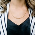 thumbnail image 3 of KISPER 18k Gold Over Stainless Steel 2mm Thin Hip Hop Rope Chain Necklace, 16 inch, 3 of 6